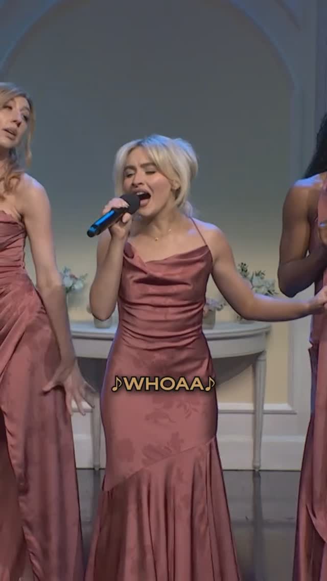 THEE @sabrinacarpenter wore us on @nbcsnl— no we’ll never be over this. 💫The “bridesmaids” all wore Birdy Grey Wild Rose Whimsical Blooms dresses on #SNL50 🥹💗 #bridesmaidsdresses #snl #saturdaynightlive #sabrinacarpenter #snldomingo #domingoskit #snlskit #bridesmaiddresses by @birdygrey