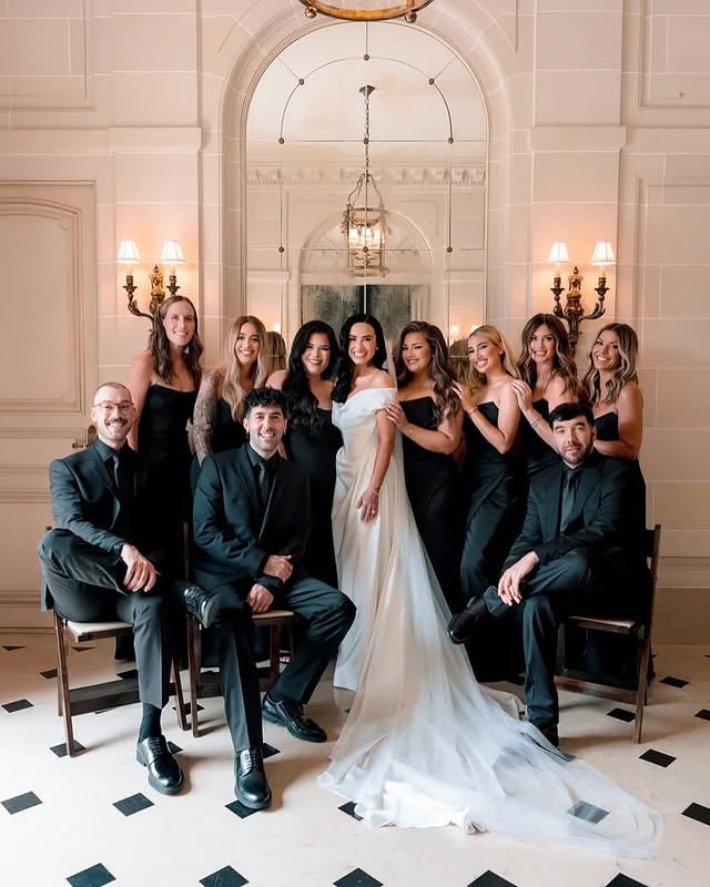 We’re not saying we planned Demi’s bridal party look… but we are saying her girls are wearing black Birdy Grey Anne dresses! Iconic if you ask us! 🖤 Congrats to @ddlovato & @jutesmusic! Photos by: @josevilla #blackbridesmaiddresses #bridesmaid #demilovato #springwedding by @birdygrey