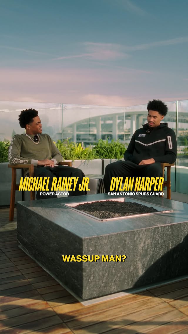 Two worlds, one convo. No script, just respect. @dylharpp and @michaelraineyjr. Inglewood ‘26 🌴 with JD. by @michaelraineyjr