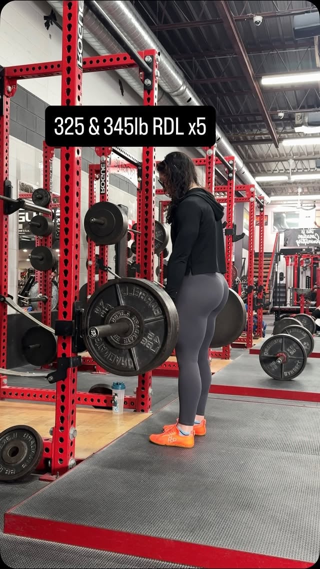 Some top sets of today’s RDL’s. 325lb and 345 with some back down sets at 290 (not shown)