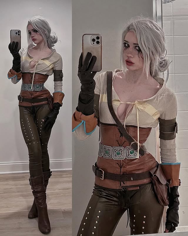 Ciri Cosplay from the Witcher 3 🐺 2024 vs 2020. A sign to never quit cosplaying! i first did this cosplay in February of 2020 in my backyard, basically for just myself. You can actually see how I painted the runes like I mentioned 😭