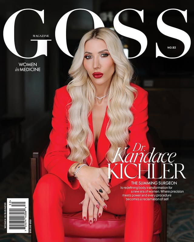 The Art of Modern Medicine & Feminine Mastery | @slimmingsurgeon Introducing our newest GOSS Covergirl, Dr. Kandace KichlerBefore the operating rooms, before the white coat authority, there was a twelve-year-old girl on a farm in Alabama ; curious, observant, already being initiated into the world of medicine.And then one moment changed everything. The first time she stepped into an operating room, she felt alignment. That moment became a lifetime of precision, discipline, and purpose.Today, board-certified and fellowship-trained, Dr. Kandace stands at the intersection of science and soul. Because for her, medicine is confidence.It is identity. It is the emotional reality of being human.She embraces innovation, AI, and advanced technology as tools to elevate it. Yet her standard remains unchanged: eye contact, presence, connection. Because without that “medicine loses its meaning”. As she states. Beyond the operating room, she is building something bigger. A practice rooted in autonomy. A vision fueled by expansion. A business designed to reflect excellence, integrity, and growth.From surgeon to entrepreneur, she chose freedom. She chose ownership. She chose to build. And she did. As a leader, she embodies a different kind of power ; Calm. Precise. Unshakable.As a mentor, she opens doors for the next generation. As a mother and wife, she leads with presence and devotion. As a woman of faith, she moves with trust, resilience, and gratitude.And her definition of success? It evolves. Autonomy. Impact. Financial expansion. Seven figures. Eight figures. For scale, for leadership, for legacy. Because for Dr. Kandace, there is no finish line. Only growth. Only expansion. Only the next level.Welcome to GOSS, Dr. Kandace Kichler 🤍Editor In Chief Rebecca Inès PerezPhotography Christelle EloiCover Art @thedznhaus by @slimmingsurgeon