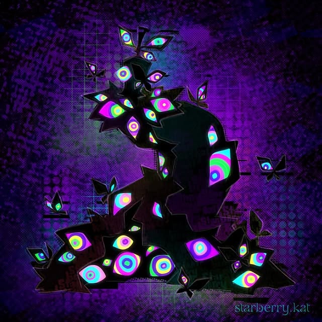 “What if all the abstracted characters had unique designs instead of the same one” part 4: Kinger.Probably the most peaceful abstraction, it mostly wanders aimlessly, not really chasing anyone down with the intent to harm. However if you catch it’s focus it might decide to swallow you up inside it’s robe, which is suspected to be an inescapable void that drives you mad 🙃👁️ It also seems to be surrounded by smaller butterfly shaped abstractions that infect anything they land on....#tadc #theamazingdigitalcircus #kinger #tadckinger #theamazingdigitalcircusfanart by @starberry.kat