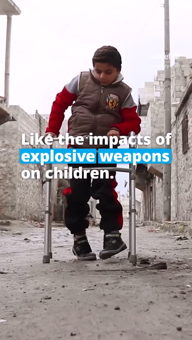@unicefNothing can reverse the horrific consequences of explosive weapons on children - lost lives, injuries, disabilities, psychological wounds and emotional toll.That’s why we must continue calling on governments to end their use in populated areas. Join us by sharing this message. by @penelopecruzoficial