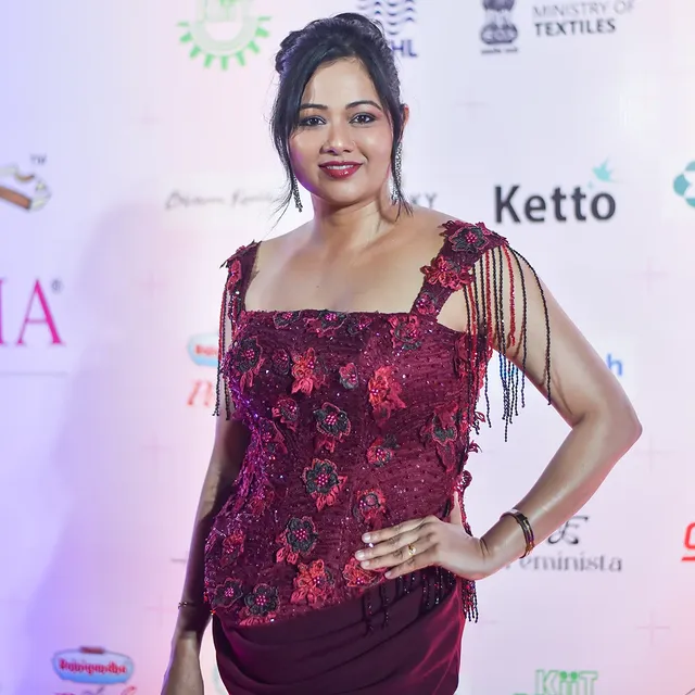 A moment of pride, elegance, and artistry ✨Celebrated Odia actress Archita sahu graces the red carpet at the iconic 61st Femina Miss India held at KIIT University , wearing our signature couture creation. The ensemble features a rich maroon silhouette, intricately hand-embroidered with tonal floral motifs, delicate beadwork, and sequin detailing that catches light with every movement. The structured bodice is elevated with statement shoulder straps adorned with cascading fringes, adding a touch of drama and fluidity, while the draped skirt enhances the form with effortless sophistication.A perfect blend of bold femininity and refined craftsmanship—designed to stand out, yet remain timeless.Shot by - @abinash_nayak_photography#ArchitaSahu #FeminaMissIndia2024 #CoutureDesign #RedCarpetStyle #IndianFashion by @architasahuofficial