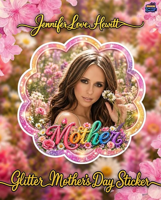 Radical Retro Rewind?! Jennifer Love Hewitt Mothers Day Glitter Sticker! 🌺 Available Now! 🌺In celebration of Mother’s Day and Jennifer Love Hewitt comes our brand new retro glitter sticker: The Ultimate “Mother”.Crafted with high-quality holographic glitter material, this piece shines from every angle and brings that perfect mix of nostalgia and glam. Details:• Size: 3.98 x 4 inches sleek, bold, and full of heart• Made from custom holographic BOPP with an eye-catching rainbow sheen• Laminated with Glossy PET for extra protection and shine• Waterproof, UV-resistant, and durable perfect for laptops, water bottles, phone cases, journals, and more by @jenniferlovehewitt