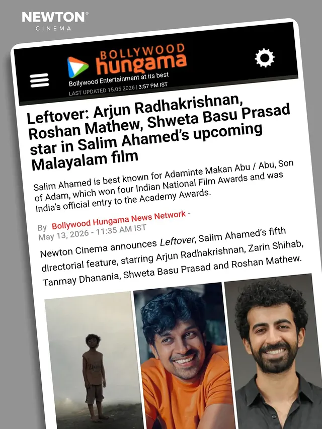 Here begins LEFTOVER.Newton Cinema’s latest production directed by Salim Ahamed, starring Arjun Radhakrishnan, Zarin Shihab, Tanmay Dhanania, Shweta Basu Prasad and Roshan Mathew.Looking forward to sharing more updates soon.#LEFTOVER #NewtonCinema #SalimAhamed #arjunradhakrishnan #roshanmathew by @arjunradhakrishnan