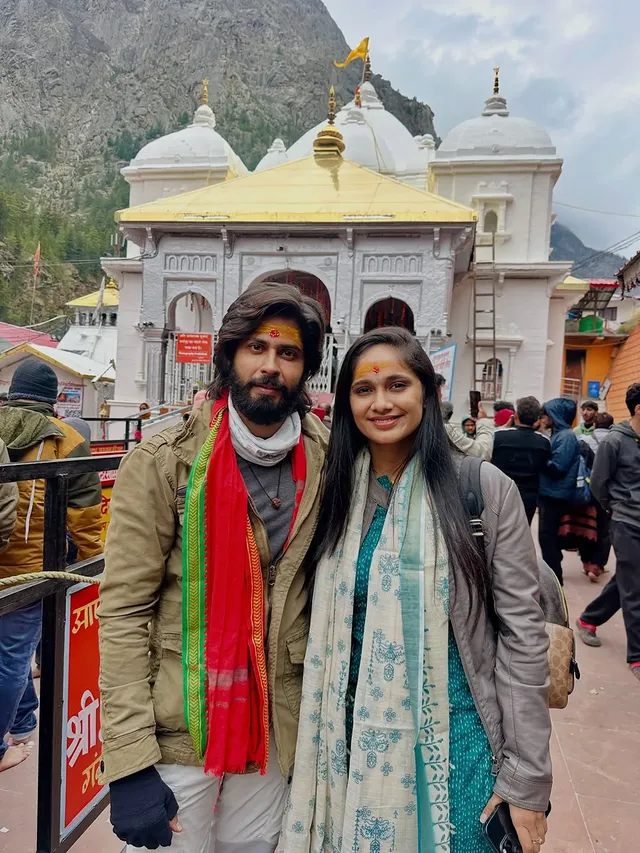 Amar & teju at Gangothri Dham.#amardeep #tejaswini #couplegoals #travel #traveldiaries by @telugu_celebritys