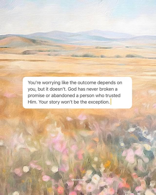 A reminder I need when my mind is consumed with worry: the outcome was never in my hands to begin with—but obedience is. And the outcome is in the hands of my faithful God. 🤍Background art is from Pinterest, please tag if you know the artist. 🕊️ by @kacinicole