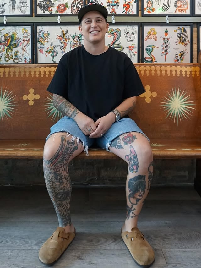 ✨Customer Spotlight✨Erin first found her way to GLT after meeting some of our tattooers through their regular visits to Au Cheval, where she worked at the time.She has been getting tattooed for almost 20 years and has been tattooed by Nick, Mario, Erik, Danni, and a few guests at Great Lakes Tattoo including @marina_inoueWhen she’s not getting tattooed, Erin is one of Chicago’s finest real estate brokers — and in our opinion, one of the best in the business. Give her a follow for all your real estate needs. @erin_fein_realestate She lives in Avondale with her lovely wife and adorable toddler, and her free time looks a lot like hunting down sweet treats, exploring nature preserves, going on walks, and whatever other toddler-approved adventures the day brings. Swipe through to see her tattoo collection. Her current favorite is the angel and devil heads by Nick — an inside joke between her and her mom, who loves all of her tattoos.Oh, and fun fact: Erin was 👑prom queen in high school. She may or may not have wanted us to include that, but we love it, so it stays. 😉✨GLT wouldn’t be what it is without the people who get tattooed here. We’ve decided to put the spotlight on them and the work they’ve collected from our tattooers and guest artists.✨📸 @tiger.theory by @greatlakestattoo