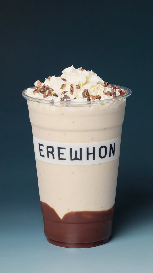 Glendale Bird’s Milk SmoothieExclusively available at Erewhon Glendale starting on Opening Day, May 20, 2026.With this smoothie, Erewhon proudly supports the Garden School Foundation, helping teach kids in Los Angeles public schools how to grow food, cook meals, and compost waste.Ingredients: Organic Almond Milk, Organic Condensed Milk, Organic Maple Syrup, Organic Vanilla Powder, Organic Coconut Cream, Erewhon A2 Whey Protein, Organic Banana, Organic Chocolate Ganache, Grassfed Whipped Cream, Organic Cacao Nibs by @erewhon