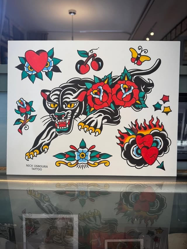 GLT FLASH SHEET FRIDAY—🌡️Heat advisory warning ‼️Featuring a sheet by @nickosbourntattoo 📍Great Lakes Tattoo, Chicago📌 Save this post for your next tattoo and check our Highlights to see all of our Flash Sheet posts.We regularly share sheets from our collection of original, hand-painted tattoo flash to give you a look into our extensive flash library. It’s usually on a Friday. Our flash tattoos are available every day by walk-in or appointment. With hundreds of tattoo flash sheets to choose from—and new designs added regularly—there’s something for everyone.No special discount days or tattoo deals. Just quality tattooing every day.Stop by the shop any day of the week to get tattooed, browse our flash, and plan your next tattoo. Walk-in always. #gltflashsheets#greatlakestattoo#chicagotattoo#walkintattoo by @greatlakestattoo
