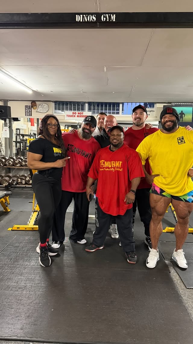 New episode on the channel. Link in bio. 😉 Sergio Oliva Jr. officially trains with the MUTANT team for the first time — and we made it count. 🔥After 3 days on their feet at the Arnold Sports Festival UK, @rep300 , @sergioolivajr , @shaunclarida , @dustyhanshaw08 and @mzprettymuscle headed to Dino’s Gym in England for a late-night leg session. No excuses. No shortcuts.Hardcore training. A lot of fun. Pure MUTANT energy. ☣️👊#mutantnation #bornhardcore #bodybuilding #gymlife by @mutantnation