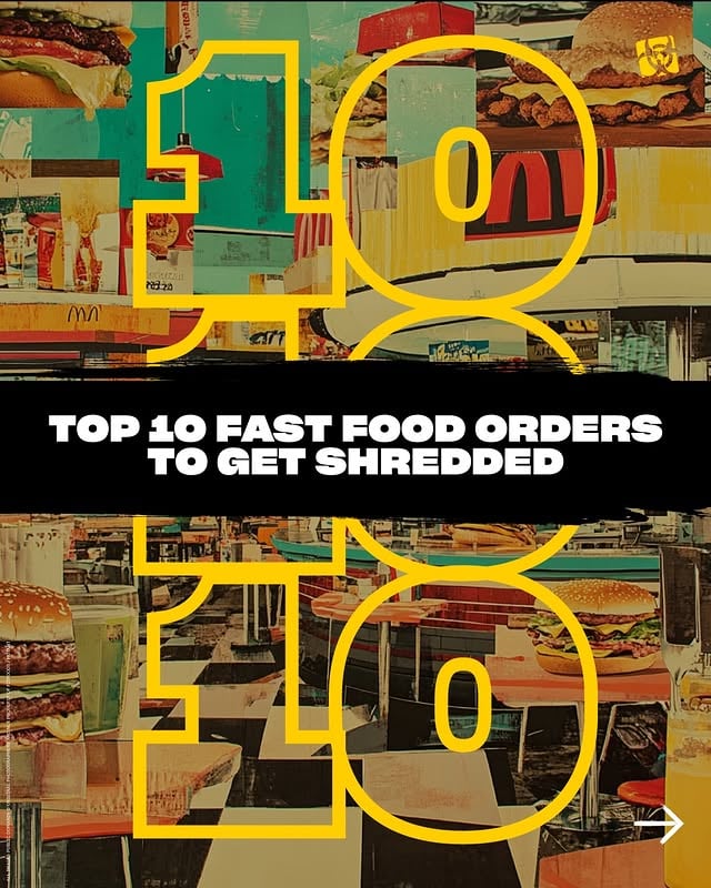You’re not always gonna cook. We get it. So here are the 10 best fast food orders to stay on track when life gets in the way. The macros are there if you know what to order.We did the work. You just have to show up.Save this. You’ll need it. 👊#mutantnation #bornhardcore #gymlife #diethacks #bodybuilding by @mutantnation