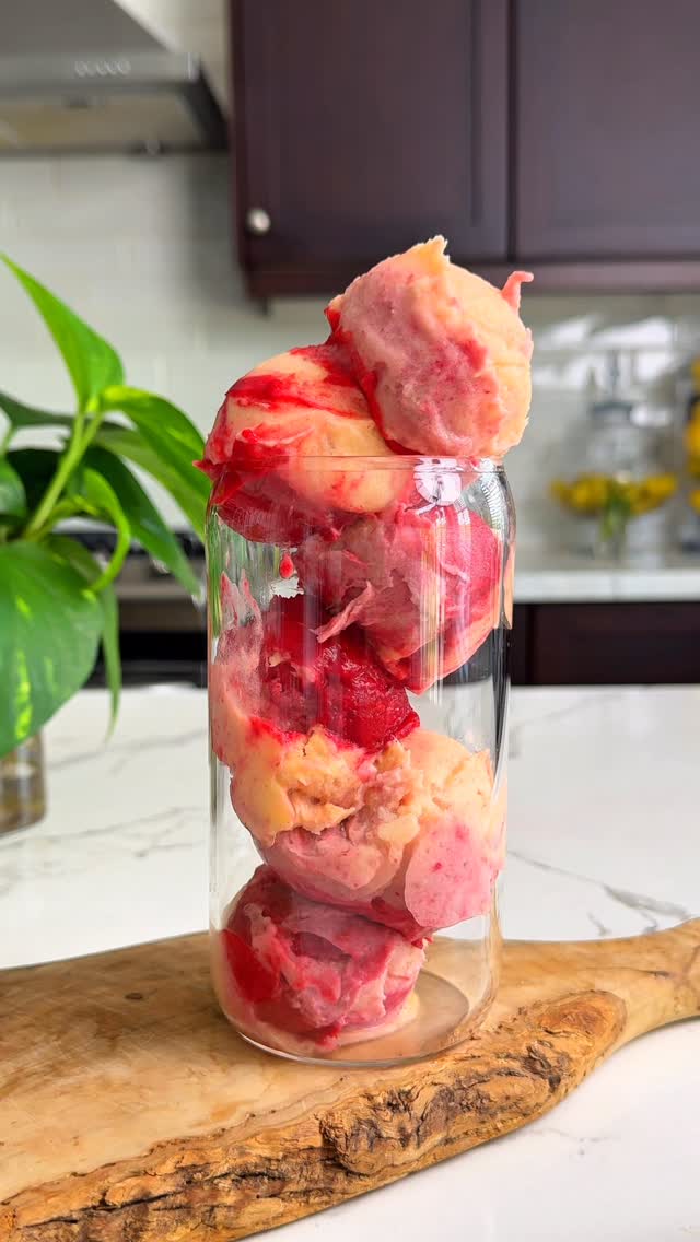 Raspberry Pineapple Banana Sorbet 🍌✨Get a FREE sorbet attachment with the purchase of a Nama J2 juicer + $60 OFF a Nama J2 Juicer using code: EVA10. Linked in bio orComment “SORBET” below for the recipe & details. This healthy sorbet tastes better than ice cream… and it has NO added refined sugar 🙌 Made with frozen bananas, raspberries, and pineapple in my Nama J2 using the sorbet attachment.Packed with fiber, antioxidants, and ingredients that help support digestion and lower inflammation 💛 Perfect summer treat!Much love,Eva 💛 Happy Monday!#healthydessert #sorbet #vegandessert #healthyicecream #juicing by @splashofgoodness