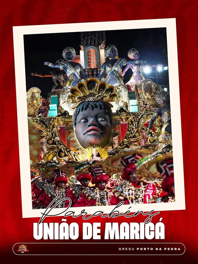Hoje é dia de celebrar a nossa querida afilhada, a União de Maricá! ❤️Desejamos um novo ciclo repleto de conquistas, alegria, luz e muito samba no pé. Que a comunidade siga fazendo história com garra, amor e paixão pelo carnaval.Parabéns por mais um ano de tradição e resistência! by @gresuportodapedra