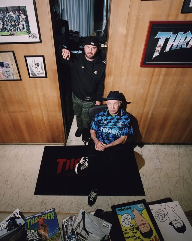 Roots 🇦🇷 /// Founded in San Francisco in 1981 by Argentine-born Fausto Vitello, Thrasher Magazine has spent the last forty-five years shaping not just skateboarding, but the entire culture surrounding it.After Fausto’s passing in 2006, his son Tony Vitello took the reins, guiding Thrasher through skateboarding’s constant evolution while staying true to its raw, rebellious spirit.Few skaters embody that spirit quite like Mark Gonzales. His skating and artistic exploits have been intertwined with Thrasher since the early days of his career in the 1980s, turning him into one of the most influential figures in street skating history.Now, these threads come full circle. The upcoming FIFAWorld Cup 2026™ unites Argentinian and American roots, highlighting the deep passion for both skateboarding and soccer that runs through the Vitello family bloodline.At its core, skateboarding and soccer are more than sports — they are languages of creativity, balance, and relentless self-expression. The same explosive footwork that lets a skater pop an ollie or grind a rail mirrors the quick cuts, feints, and ball control that define a great soccer player. Both demand precision under pressure, an eye for lines in the urban landscape, and the courage to fail spectacularly and get back up. Whether you’re carving concrete streets or dancing across a pitch, the mindset is identical: invent your own style, push your limits, and turn everyday spaces into your personal playground.This shared DNA makes the upcoming Thrasher x Argentine Football Association collaboration feel inevitable — a celebration of two cultures, two passions, and one unbreakable family legacy that refuses to stay confined to a single discipline.📸 @zandertaketomo#adidasSkateboarding #Thrasher #AFA #MarkGonzales by @adidasskateboarding
