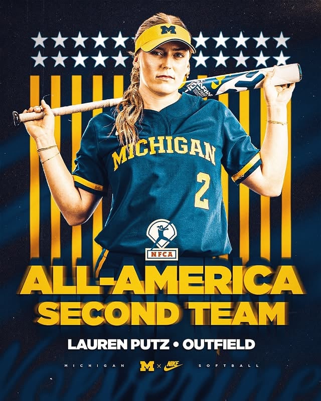 She Putz in the work. She Putz in the time. Now she Putz her name on the @nfcaorg All-America list. Congrats Lauren! 🌟 by @umichsoftball