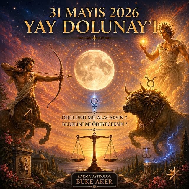 Şarkı : Oğuzhan Ceyhan “Büyümüş olacaksın “31 Mayıs 2026 Yay Dolunayı…Bu yalnızca bir dolunay değil.Bir yüzleşme kapısı.Güneş Aldebaran’da.Ay Antares’te.Venüs Sirius’ta.Uranüs ise Ay Düğümleri’ni kareleyerek kolektif kader hattını sarsıyor.Antares…Akrebin gözü.Savaş, takıntı, intikam, güç ve hırsın yıldızı.Ama aynı zamanda büyük yükselişlerin de.İşte bu yüzden bu dolunayda bazı insanlar:zirveye çıkacak,bazılarıysa yıllardır taşıdığı yüklerle yüzleşecek.Çünkü gökyüzü artık maskeleri taşımıyor.Gerçeklerin önümüze serildiği bir dönem başlıyor.Kimin gerçekten sevdiği,kimin yalnızca sahip olmak istediği,kimin güç uğruna ruhunu tükettiği daha görünür olabilir.Bazı aşklar tamamen bitebilir.Sessiz vedalar yaşanabilir.Bir ilişkinin içindeki gerçek ilk kez fark edilebilir.Ama aynı gökyüzü bazı insanlara da:kadersel bir aşk,hayatı değiştirecek bir karşılaşma,yeni bir başlangıç sunabilir.Çünkü Venüs Sirius’ta…Bazı insanlar birbirine tesadüf gibi değil, kader gibi çekilebilir.Aldebaran ise tek bir soru soruyor:“Ödülünü mü alacaksın…bedelini mi ödeyeceksin?”Bu dolunay bitirmek istediklerini kökten bitirme,başlatmak istediklerini korkmadan başlatma cesareti verebilir.Bir mesaj.Bir yüzleşme.Bir vedâ.Bir itiraf.Ve bazen insanın hayatını yıllar değil, tek bir gece değiştirir.Özellikle:Yükselen Başak,Güneş İkizler,Ay Yay hattı bu enerjiyi çok güçlü hissedebilir.Çünkü bu dolunayın asıl savaşı dışarıda değil…İnsanın kendi içinde başlıyor.Ve şarkıdaki gibi büyümüş olacağız…#dolunay #astroloji #doğumharitası #yaydolunayı #burçlar