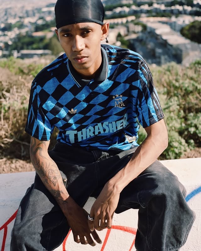 Iconic /// The most coveted Argentinian football jersey makes a comeback. First seen at the ‘94 World Cup® and reimagined by Thrasher in collaboration with AFA.Whether on the pitch, or in the streets, this piece is steeped in history.Get yours at finer skateshops or adidas.com/Skateboarding June 1st.📸 @zandertaketomo🎞️ @torstenfrank#adidasSkateboarding #Thrasher #AFA #MarkGonzales by @adidasskateboarding