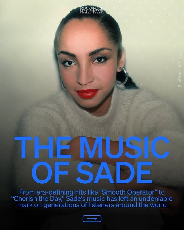 Sade’s music is timeless.From era-defining hits like “Smooth Operator” to “Paradise,” @sade redefined the boundaries of soul music and created a sound that still resonates across generations.Listen to the official Rock & Roll Hall of Fame playlist for Sade at the link in bio 🔗 by @rockhall