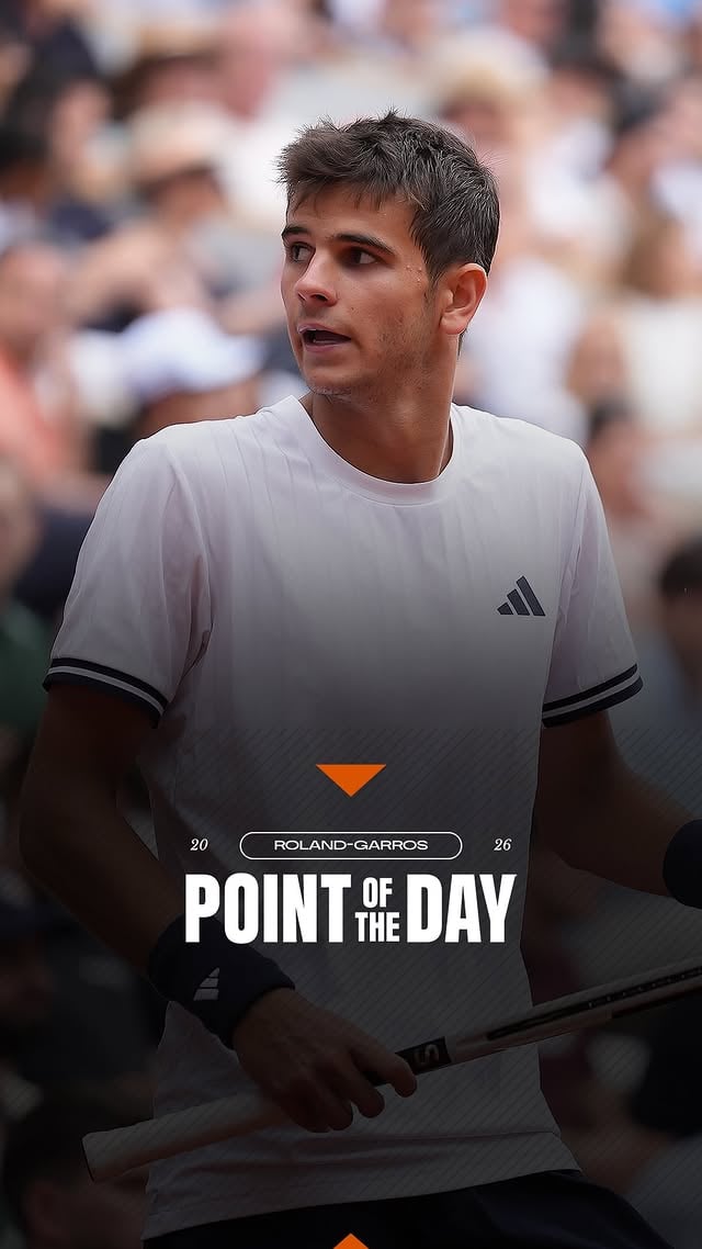 Huge hustle and flick of the wrist from Rafael Jodar to win the Point of the Day 😤#RolandGarros