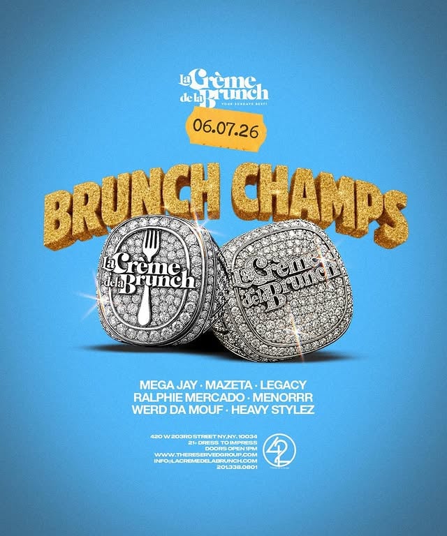 Brunch Champs only.🏆La Crème de la Brunch is back with championship energy at 420 Bar & Lounge.🥞Brunch early.🍳Dine later.🍽️Celebrate like a champ.🥇We’re also celebrating birthdays for Big Bo and Chanel.🎊🎶Music by: @djmegajay @mazetanyc @djlegacy_nyc @ralphiemercado @djmenorrrrnyc @djwerddamouf @djheavystylez 🌟La Crème de la Brunch🌟🗓️Sunday, June 7th📍420 Bar & Lounge420 W 203rd Street, New York, NY 10034🚪Doors open 1PM👔Dress to impressReservations are moving. Lock in early. DM NOW💻 by @cashhmuna