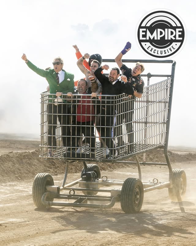 The Jackass crew recreate their iconic shopping trolley opening from the original in Jackass: Best And Last. “I consider Jackass to be deeply wholesome,” Steve-O tells Empire. “Our willingness to not look cool is somehow endearing.” read more at empireonline.com, link in @empiremagazine’s bio.