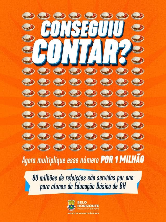 Já imaginou 80 milhões de pratos servidos em um único ano? 🍎💛É esse o tamanho da alimentação escolar em BH.Mas por trás dessa quantidade impressionante existe algo ainda maior: o cuidado diário que ajuda estudantes a se desenvolverem, se concentrarem nas aulas e construírem seus caminhos.Porque cada refeição servida hoje ajuda a construir o amanhã. by @prefeiturabh