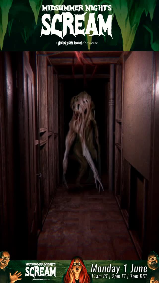 The creatures in LURKS WITHIN WALLS were born from the art of @trevorhenderson and today they’re showing up at @horrorgameawards Midsummer Night’s Scream.Face Trevor’s haunting creatures as you explore cursed environments, where new horrors await you around the next corner. #lurkswithinwalls #horrorgames #midsummernightscream by @trevorhenderson