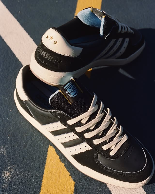 Timeless /// The Glenburn gets dressed in the storied colors and details of Thrasher and AFA.In black, white & gum; the Glenburn doesn’t compromise performance when it’s time to hit the streets.Available now at skateshops or adidas.com/Skateboarding📸 @zandertaketomo#adidasSkateboarding #Thrasher #AFA #MarkGonzales by @adidasskateboarding