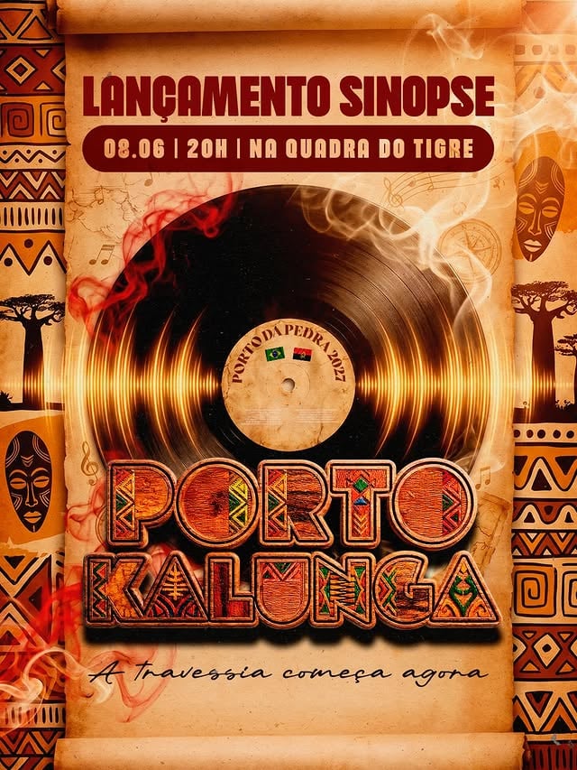 A travessia começou!O primeiro passo rumo ao Carnaval 2027 será dado no próximo dia 08 de junho, às 20h, com o lançamento oficial da sinopse de Porto Kalunga.Chegou a hora de conhecer os caminhos que irão conduzir essa grande jornada de ancestralidade, memória e resistência. Compositores, segmentos e toda a comunidade estão convidados a embarcar conosco nessa travessia.📍 Quadra do Tigre – Travessa João Silva, 84, Porto da Pedra🗓️ 08 de junho⏰ 20h by @gresuportodapedra