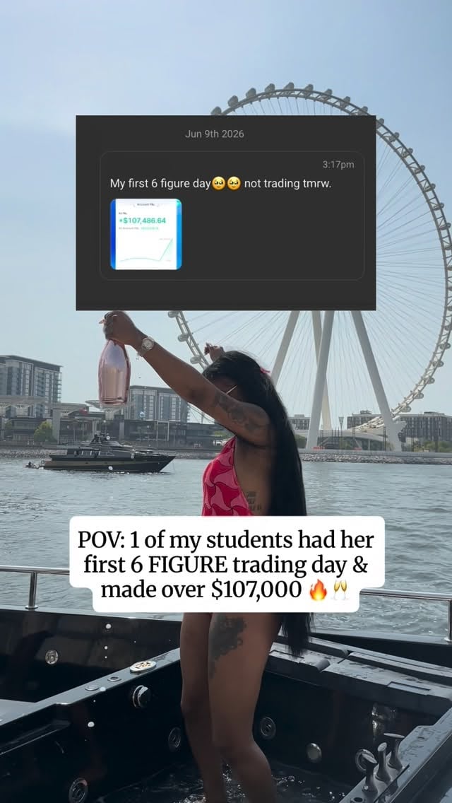 MY STUDENT MADE $107,000 IN A FEW HOURS TODAY!! Your goal is 100k a year, she made 100k in A DAY. Only difference between you & her is, she wasn’t afraid to invest in herself & learn the skill from someone who has also had 100k days!! (ME) The only person standing in between you & your goals is YOURSELF! Comment STOCKS if you’re ready to learn & see 6 figure days in the future too 🔥🔥🔥