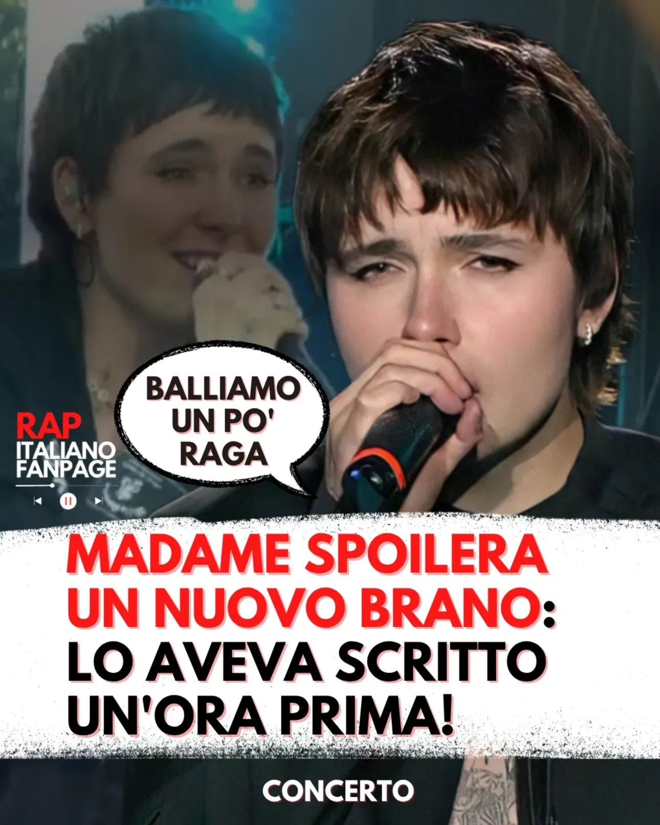 ✍🏻Madame spoilera un nuovo brano: lo aveva scritto un'ora prima!

🎤È successo tutto ieri, durante il One Two One Two Celebration: dopo essersi esibita con alcuni brani tratti da "Disincanto", Madame ha voluto regalarci uno spoiler di un brano inedito.

➡️Scorri le immagini per scoprire le sue parole!

🤔E tu cosa ne pensi?
👇🏻Scrivi il tuo parere nei commenti!

#Madame #Disincanto #OneTwoOneTwo #RadioDeejay #Rapitaliano