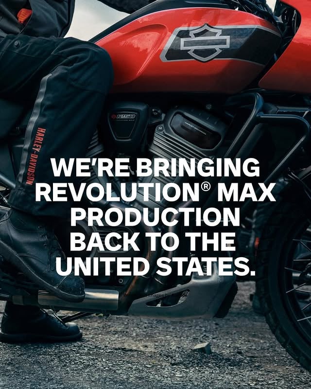 For more than a century, Harley-Davidson has invested in American manufacturing, skilled workers, and the communities that build our motorcycles. Today, we're proud to announce another step forward by bringing production of the Revolution® Max platform for North America—including Pan America, Sportster® S, and Nightster models—back to the United States. This move returns machining, powertrain assembly, painting, and final vehicle assembly work to our facilities in Pennsylvania and Wisconsin, supporting dozens of additional American manufacturing and union jobs.

The Trump Administration's changes to U.S. trade policy, combined with shifts in the global trade environment, have created new opportunities for companies to invest in domestic manufacturing. For Harley-Davidson under our new CEO Artie Starrs, this means we are able to lean even further into our American manufacturing footprint and build more motorcycles here at home. This decision, which has been months in the making, reflects our commitment to strengthening Harley-Davidson's manufacturing base for the long term.

Harley-Davidson has built motorcycles that represent freedom, independence, and American craftsmanship for 123 consecutive years. That legacy was built by generations of employees, many of them union workers, whose skill and dedication continue to define this company today. We are grateful to our employees, our network of 500+ U.S. dealers, and most importantly our riders for their continued support as we get back to basics that have made Harley-Davidson an enduring symbol of freedom and the most iconic motorcycle brand in the world.

Learn more at link in bio.

#HarleyDavidson