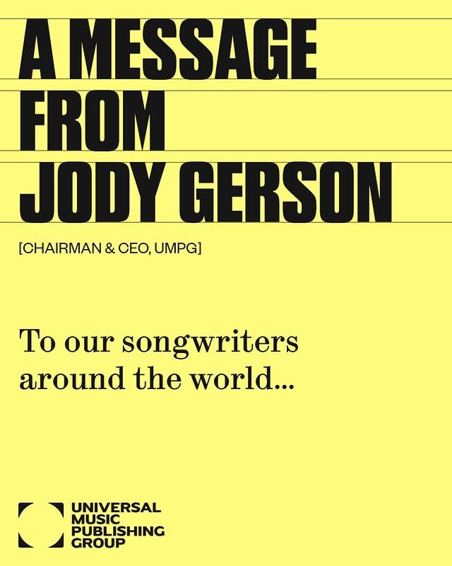 To our songwriters around the world… by @umpg_uk