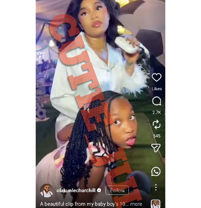 Meanwhile, while Sister Rosa was busy granting interviews about King’s birthday with the whole Churchill and Tee ish, Churchill actually carried his side chick, Adeola to the birthday. 

Rosa was busy looking throwing tantrums about Churchill around Tee but in actual fact, Churchill was there with his babe 👩‍🦯