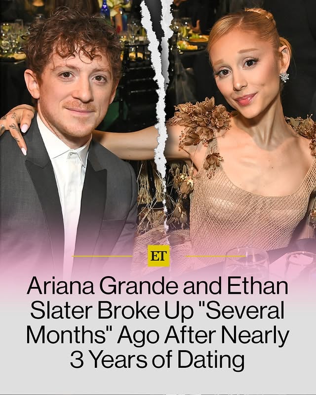 Ariana Grande and Ethan Slater have reportedly split.⁠
⁠
The 'Wicked' co-stars, who were first linked in July 2023 after meeting on the set of the musical, have been “quietly broken up for several months,” according to People. ⁠
⁠
ET has reached out to reps for comment.⁠
⁠
At the ‘Wicked’ premiere in 2024, Ari gushed about Ethan, telling us, “He’s such an amazing person, I’m so happy people are getting to know him. My heart is very happy.” The couple was last photographed together at the 'Wicked: For Good' NYC premiere in November 2025.⁠
⁠
Ariana has most recently been focused on her music, having just kicked off the Eternal Sunshine Tour over the weekend and gearing up to drop her upcoming album ‘Petal’ on July 31.⁠
⁠
(📸: Getty Images)