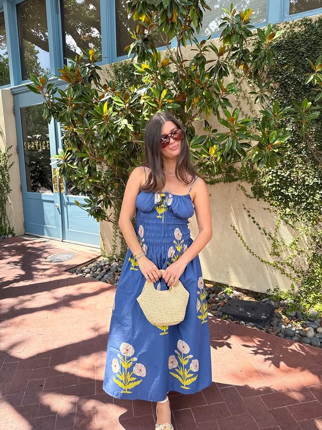 a @jcrew summer❣️💙🌷👒 this dress just launched today!! #jcrewpartner by @clairecouvsmith