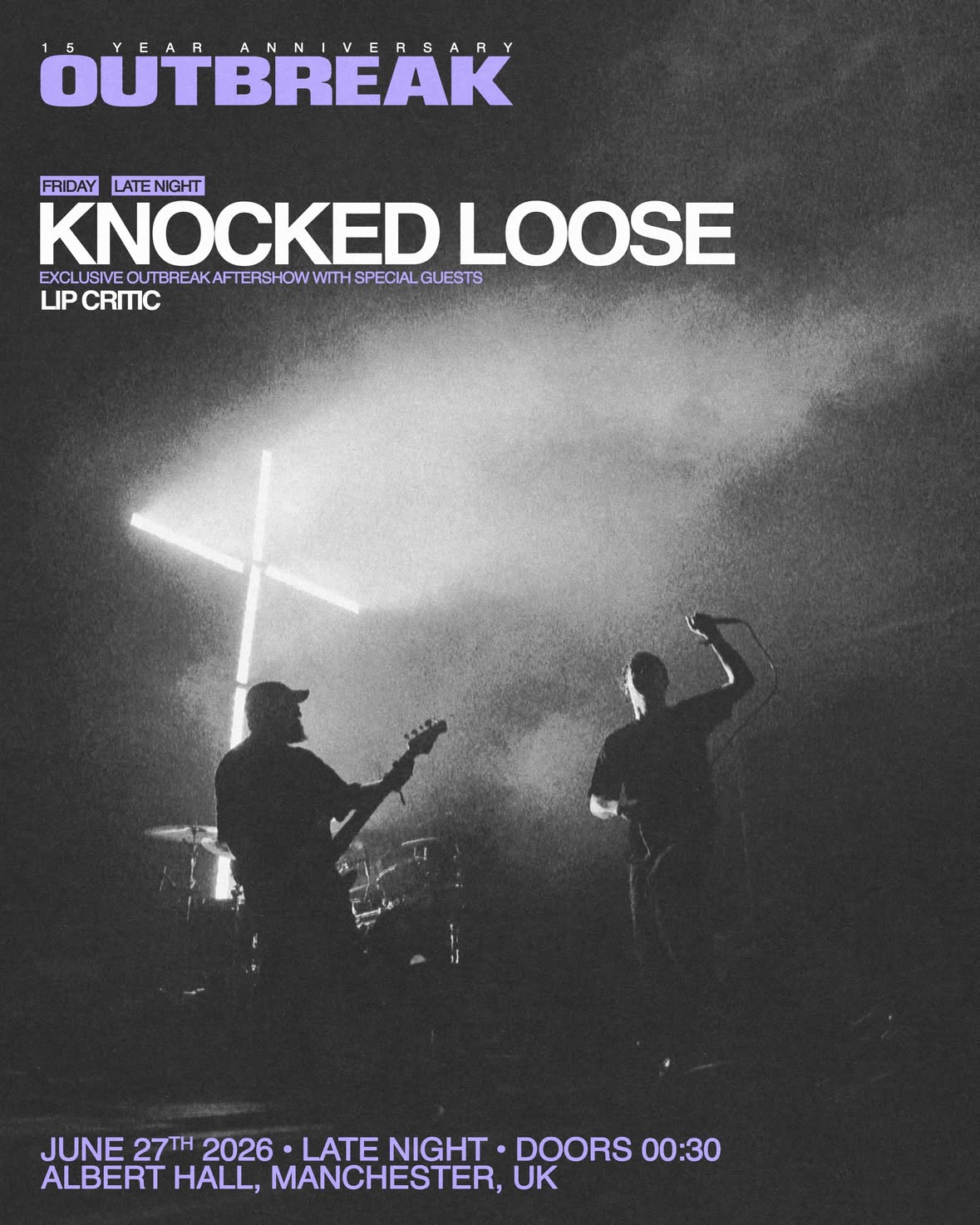 Manchester - no barricade in a church with @lipcritic 12:30am doors after day 1 of @outbreakfest Get tickets early at knockedloose.com
