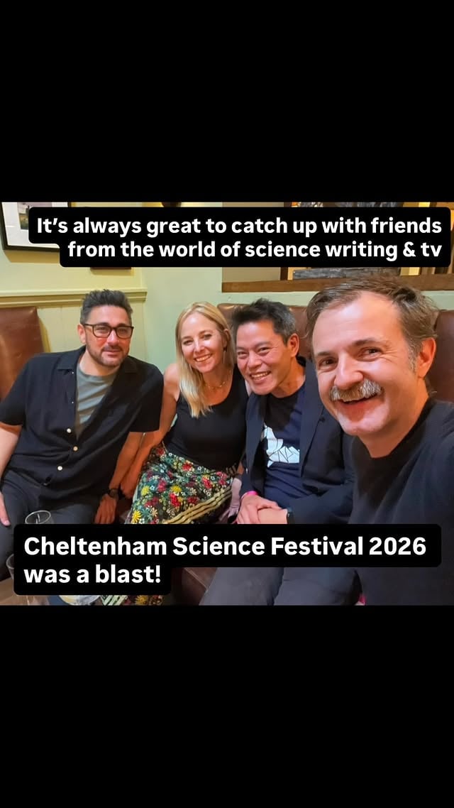 Lovely to catch up with @adamdavidrutherford (check out his re-release of A Brief History…), @drkevinfong (amazing new book on managing crises - Minute Six) and @readallaboutkit (new book on gaps in knowledge out now: You Don’t Know What You’re M ss ng!) by @prof_alice_roberts