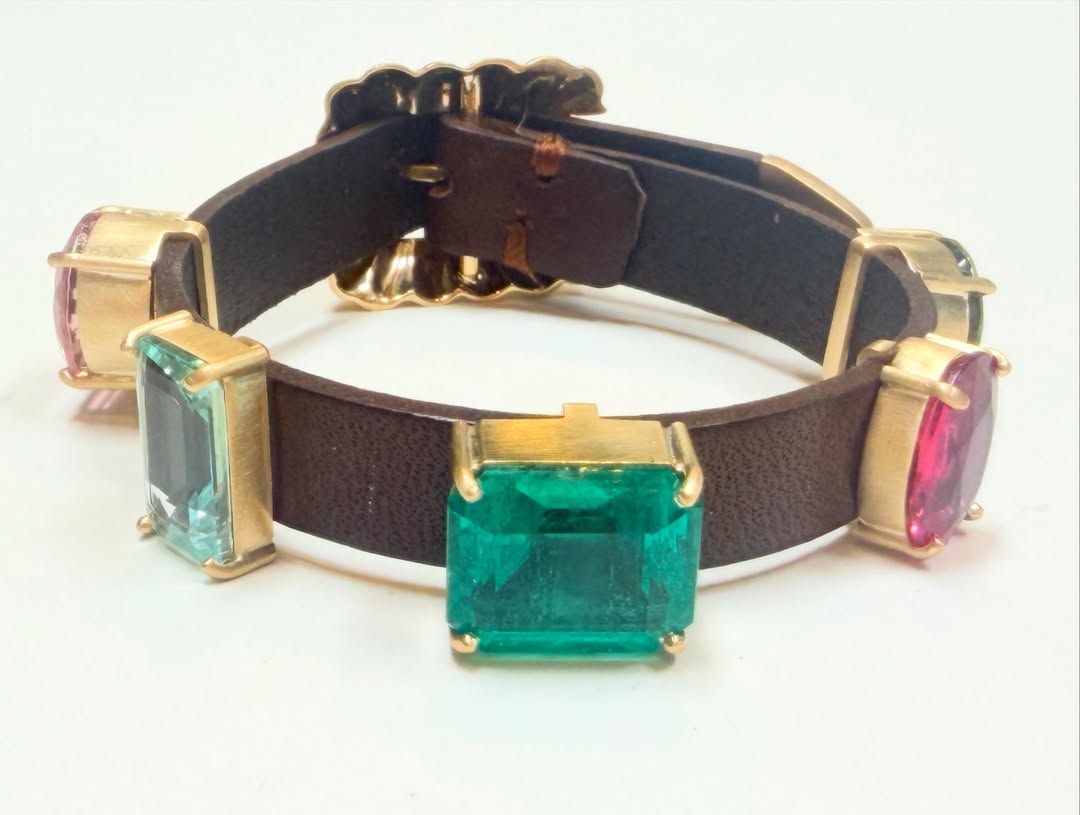 You knew this would be next …. Didn’t you? Gemmy Gem Leather One of a Kind bracelets #ireneneuwirth #oneofakind by @ireneneuwirth