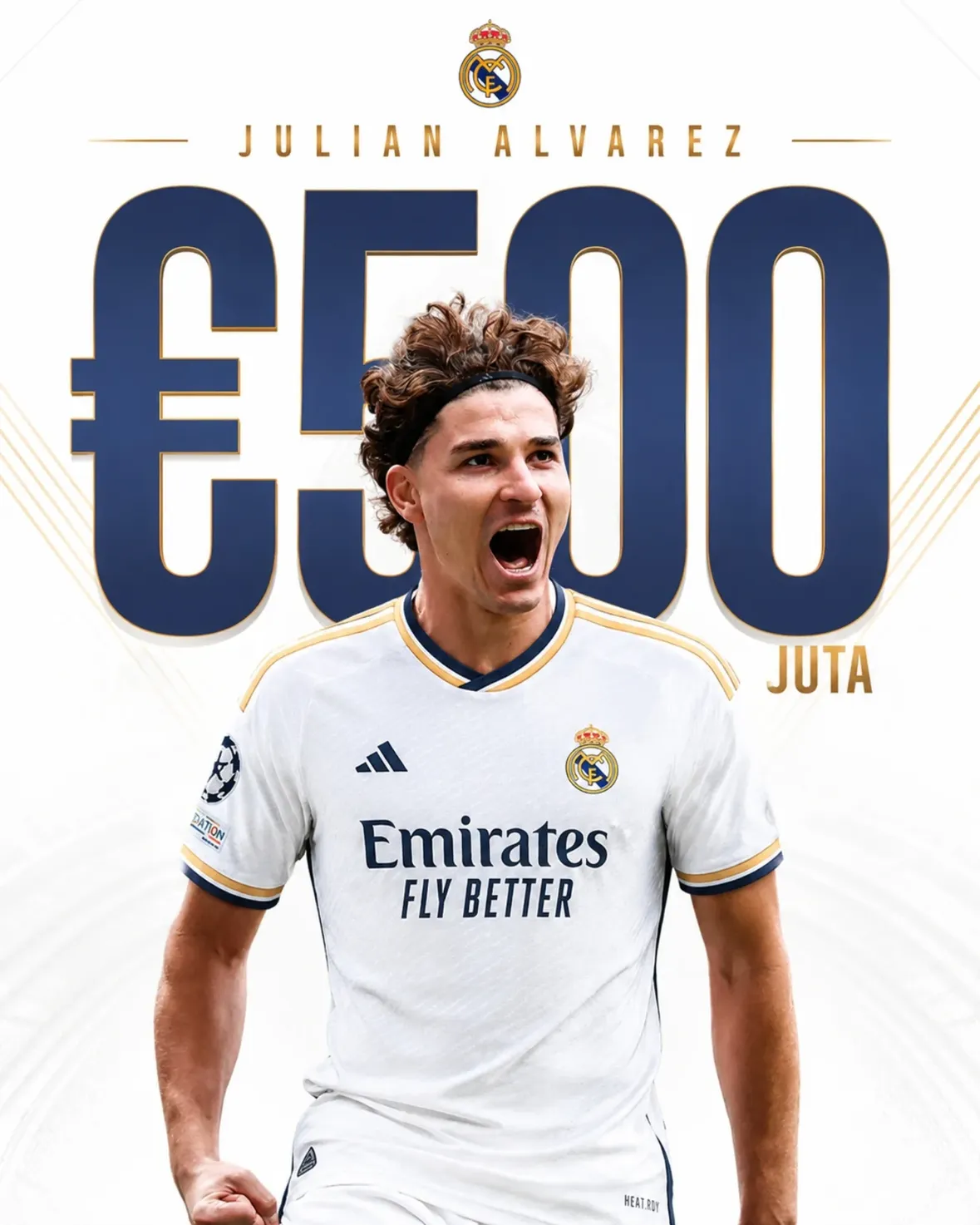 Pemain yang dimaksud oleh Florentino Perez dalam kampanyenya selevel dengan Cristiano Ronaldo, Kaka dan seorang Galactico ternyata adalah Julian Alvarez.

Namun Atletico Madrid baru bersedia melepas sesuai klausul rilisnya yakni €500 juta (Rp10,2 triliun).

Lebih dari 2x lipat rekor transfer termahal dunia yang masih dipegang Neymar (€222 juta dari Barcelona ke PSG).

Ambil, jangan mit? 😹😭