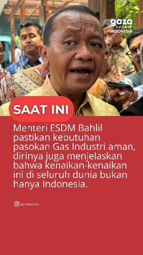 Menteri ESDM Bahlil pastikan kebutuhan pasokan Gas Industri aman, dirinya juga menjelaskan bahwa kenaikan-kenaikan ini di seluruh dunia bukan hanya Indonesia.

#gazaupdateindonesia #gazaupdate