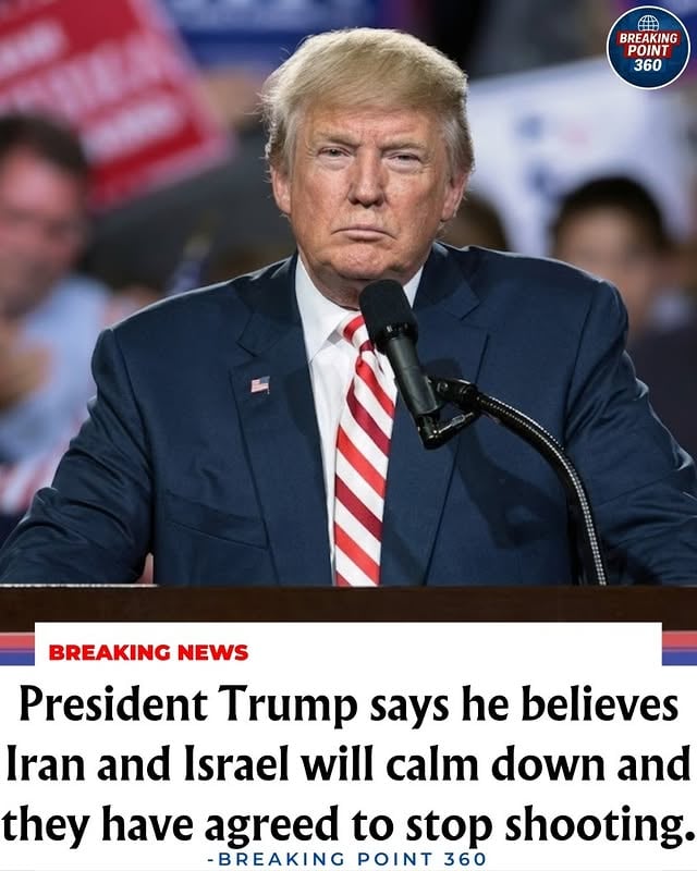 President Trump announced a major BREAKTHROUGH, stating that Iran and Israel have agreed to stop shooting. This vital step toward PEACE brings immense relief to families worldwide, offering hope after weeks of intense tension. Global leaders are watching. #BreakingPoint360 #MiddleEast #Ceasefire by @breakingpoint.360