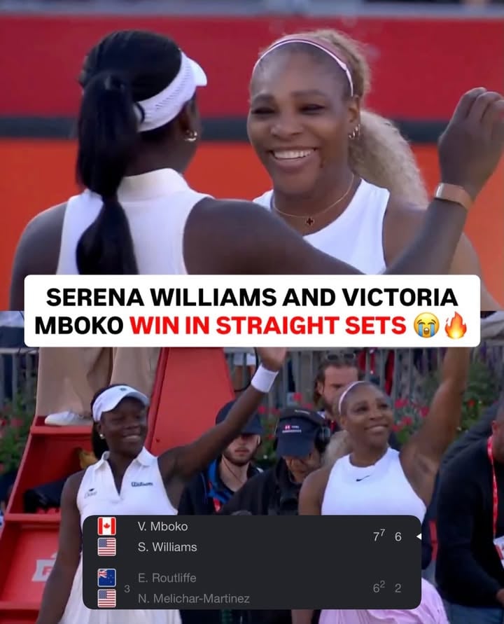 The stands were PACKED to witness Serena's first pro win in nearly 4 years 🥹👏

She and 19-year-old Victoria Mboko win in straight sets over the No. 3 seed in the HSBC Championships 🙌
